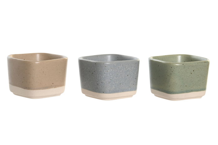 DKD Home Decor Set de 7 piezas para aperitivos de porcelana y bambú multicolor