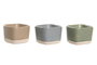 DKD Home Decor Set de 7 piezas para aperitivos de porcelana y bambú multicolor