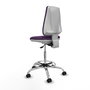 PIQUERAS Y CRESPO Taburete Elche blanco AS acabado Bali morado con base cromada