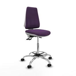 PIQUERAS Y CRESPO Taburete Elche blanco AS acabado Bali morado con base cromada