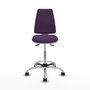 PIQUERAS Y CRESPO Taburete Elche blanco AS acabado Bali morado con base cromada