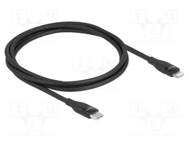 DeLOCK Cable de datos y carga USB Type-C a Lightning de 1 m, Negro, MFi