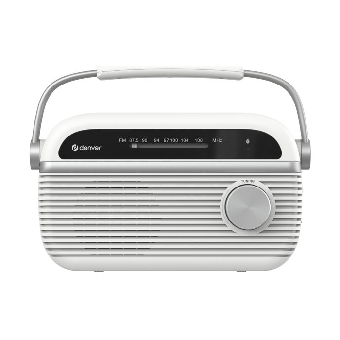 Denver TRB-67W Radio analógica con Bluetooth, Blanco Denver TRB-67W Radio analógica con Bluetooth, Blanco