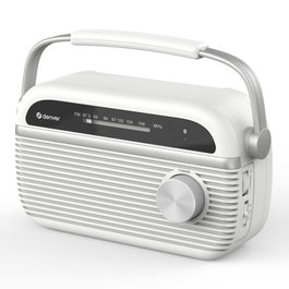 Denver TRB-67W Radio analógica con Bluetooth, Blanco