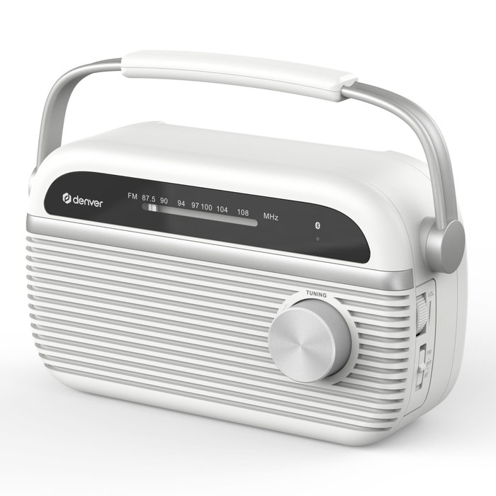 Denver TRB-67W Radio analógica con Bluetooth, Blanco Denver TRB-67W Radio analógica con Bluetooth, Blanco