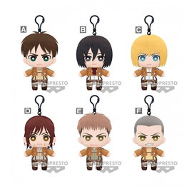 Banpresto Attack on Titan Tomonui Plush - Peluche de 15 cm, Serie Assort 1 (Unidad Aleatoria: Eren, Mikasa, Armin, Sasha, Jean, Conny)