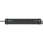 Brennenstuhl Premium-Line Regleta de 6 tomas con 2 USB, negro