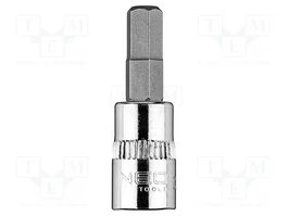 NEO TOOLS Vaso Allen-bit HEX 6mm 1/4 pulgada corto