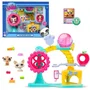 BANDAI Littlest Pet Shop Caja Fun Factory Set de Juego con 2 Animales, Decoración y Accesorios BF00519