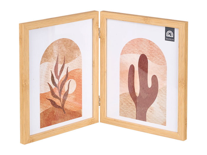 GIFTDECOR Portafoto Doble Efecto Bambú 20x25 Marrón