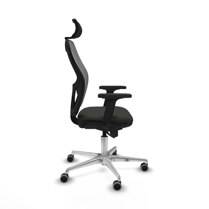 PIQUERAS Y CRESPO Silla de oficina Jorquera con mecanismo Sincro, Tela Negra y Malla Gris