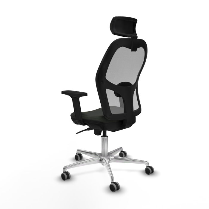 PIQUERAS Y CRESPO Silla de oficina Jorquera con mecanismo Sincro, Tela Negra y Malla Gris