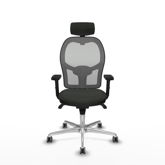PIQUERAS Y CRESPO Silla de oficina Jorquera con mecanismo Sincro, Tela Negra y Malla Gris