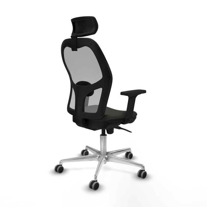 PIQUERAS Y CRESPO Silla de oficina Jorquera con mecanismo Sincro, Tela Negra y Malla Gris