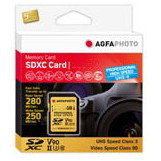 AgfaPhoto Tarjeta SDXC 256GB Professional UHS-II U3 V90 de Alta Velocidad