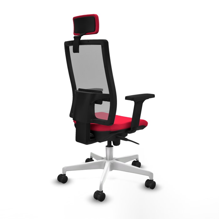 PIQUERAS Y CRESPO Silla de oficina Horna con mecanismo Sincro, Tela Roja y Malla Gris PIQUERAS Y CRESPO Silla de oficina Horna con mecanismo Sincro, Tela Roja y Malla Gris