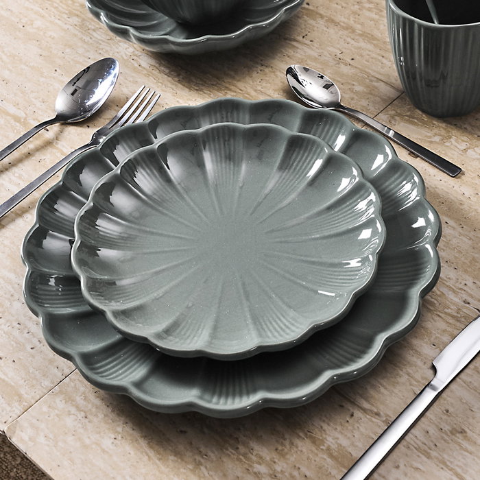 Home Deco Factory Plato de Postre Calista Gris Terra Nova 20 cm