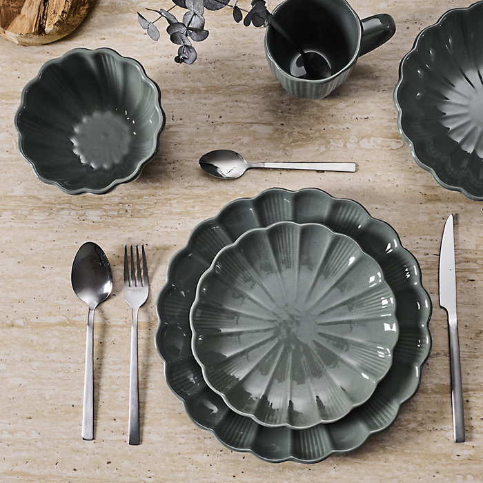 Home Deco Factory Plato de Postre Calista Gris Terra Nova 20 cm