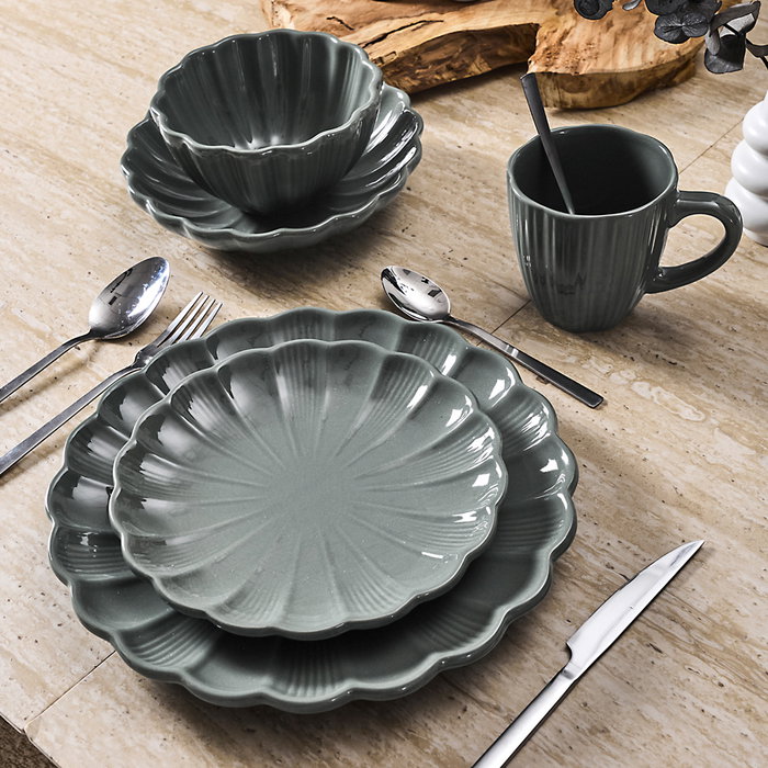 Home Deco Factory Plato de Postre Calista Gris Terra Nova 20 cm