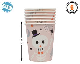 Set 6 Vasos De Papel Halloween Infantil Rosa