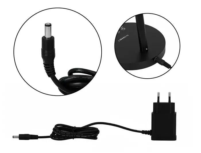 Q-connect Lámpara de Escritorio LED 6W 360 lm Táctil 3 Niveles Luz Nocturna Cabeza Orientable Negro