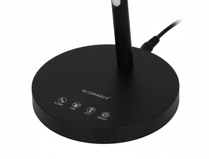 Q-connect Lámpara de Escritorio LED 6W 360 lm Táctil 3 Niveles Luz Nocturna Cabeza Orientable Negro