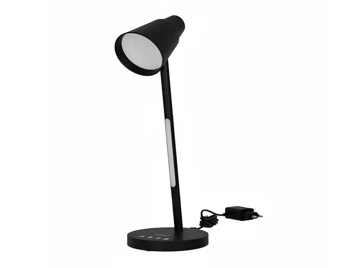 Q-connect Lámpara de Escritorio LED 6W 360 lm Táctil 3 Niveles Luz Nocturna Cabeza Orientable Negro