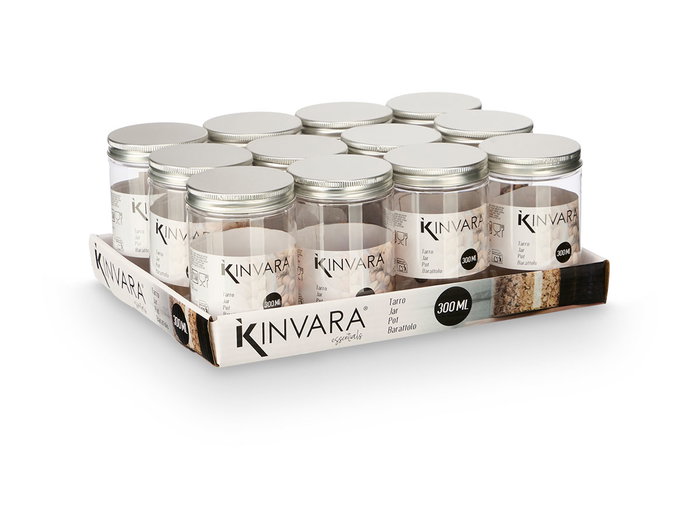 Kinvara Tarro Pet Tapa Aluminio 300 ml 6.5x6.5x10 cm (Set de 48) Kinvara Tarro Pet Tapa Aluminio 300 ml 6.5x6.5x10 cm (Set de 48)