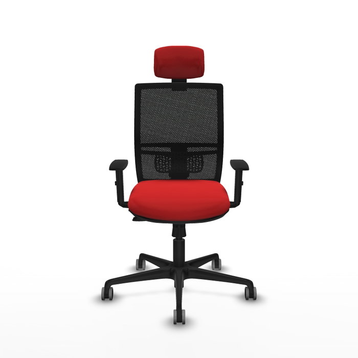 PIQUERAS Y CRESPO Silla de oficina Yunquera con mecanismo Sincro/Traslack, Rojo y Negro PIQUERAS Y CRESPO Silla de oficina Yunquera con mecanismo Sincro/Traslack, Rojo y Negro