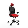 PIQUERAS Y CRESPO Silla de oficina Yunquera con mecanismo Sincro/Traslack, Rojo y Negro