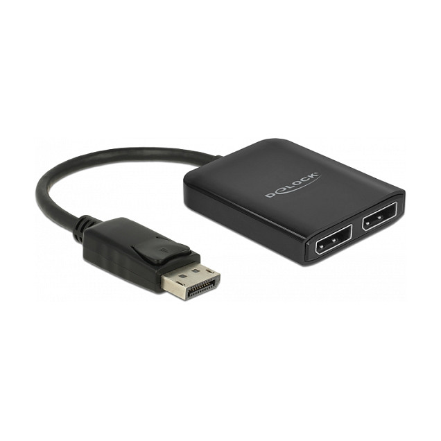 DeLOCK Divisor DisplayPort 1.4 Splitter 1 Entrada a 2 Salidas MST, 4K@60Hz, HDCP 2.2, Negro, USB Alimentado, Ref: ? DeLOCK Divisor DisplayPort 1.4 Splitter 1 Entrada a 2 Salidas MST, 4K@60Hz, HDCP 2.2, Negro, USB Alimentado, Ref: ?