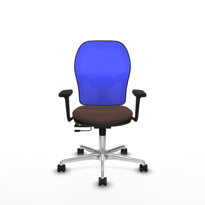 PIQUERAS Y CRESPO Silla de oficina Jorquera con mecanismo Sincro/Traslack, Marrón y Azul PIQUERAS Y CRESPO Silla de oficina Jorquera con mecanismo Sincro/Traslack, Marrón y Azul