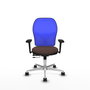 PIQUERAS Y CRESPO Silla de oficina Jorquera con mecanismo Sincro/Traslack, Marrón y Azul