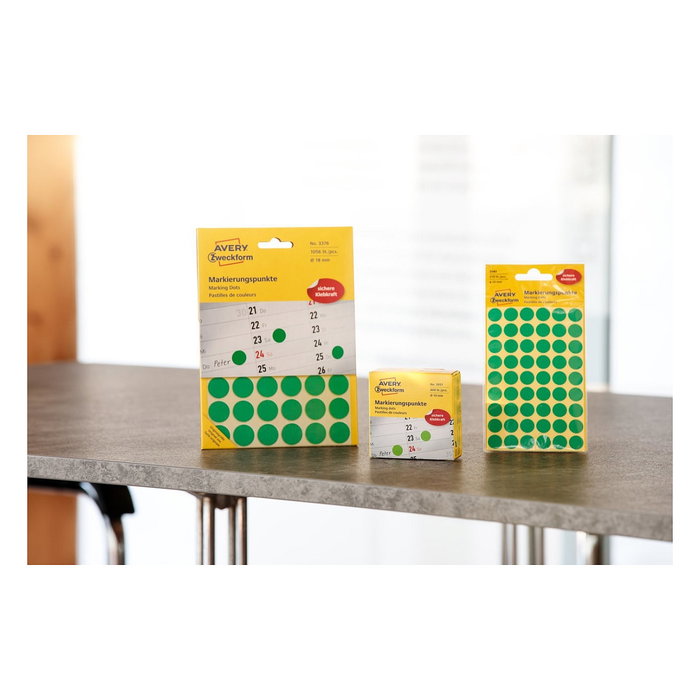 AVERY Zweckform Etiquetas de Identificación Verdes de 19,0 mm, 250 Unidades