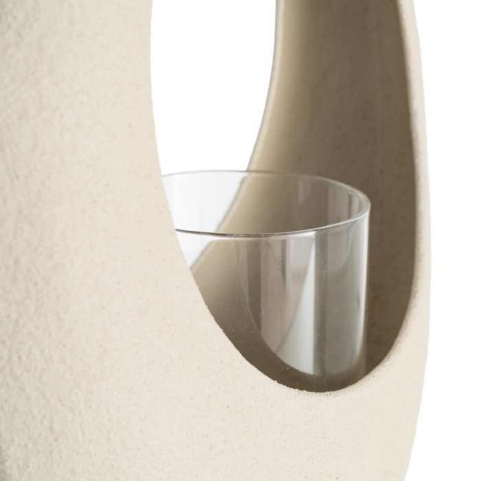 Ixia Portavelas Beige Metal-Cristal 22 x 8,50 x 27,50 cm Ixia Portavelas Beige Metal-Cristal 22 x 8,50 x 27,50 cm