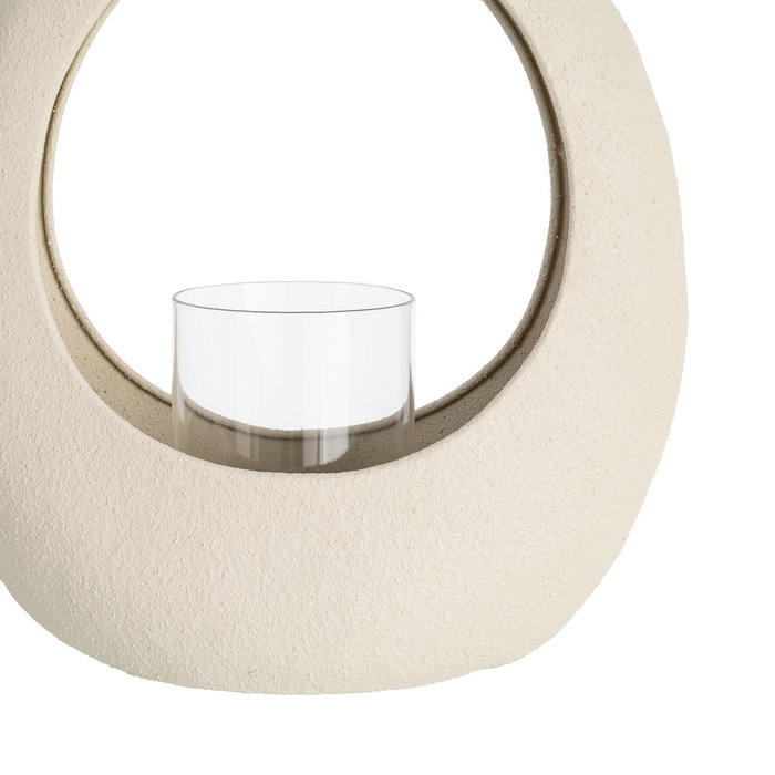 Ixia Portavelas Beige Metal-Cristal 22 x 8,50 x 27,50 cm Ixia Portavelas Beige Metal-Cristal 22 x 8,50 x 27,50 cm