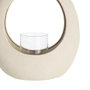 Ixia Portavelas Beige Metal-Cristal 22 x 8,50 x 27,50 cm