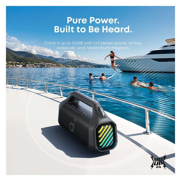 Soundcore Boom 2 Pro Altavoz Bluetooth Portátil Inalámbrico Negro 140W A3134A11