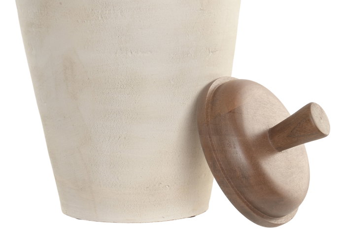 DKD Home Decor Tibor Terra Cotta Mango 25x25x45 Crudo con Tapa DKD Home Decor Tibor Terra Cotta Mango 25x25x45 Crudo con Tapa