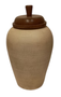 DKD Home Decor Tibor Terra Cotta Mango 25x25x45 Crudo con Tapa