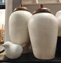 DKD Home Decor Tibor Terra Cotta Mango 25x25x45 Crudo con Tapa