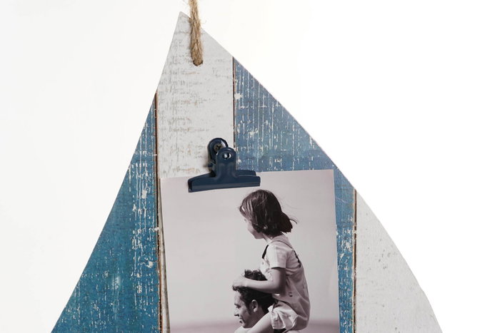 DKD Home Decor Decoración de Pared Velero Portafoto MDF y Metal 40x43 cm (Pack de 2)