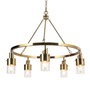 DKD Home Decor Lámpara de Techo de Metal y Cristal Dorado