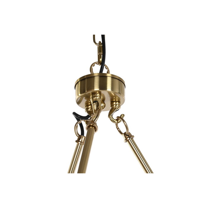 DKD Home Decor Lámpara de Techo de Metal y Cristal Dorado