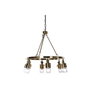 DKD Home Decor Lámpara de Techo de Metal y Cristal Dorado