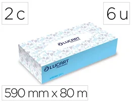 Lucart Papel para camilla celulosa virgen 17 g 2 capas 216 servicios rollo 590 mm x 80 m caja de 6 unidades