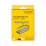 DeLOCK 64313 Hub USB 7 Puertos 10 Gbps con 4 USB-C y 3 USB-A y Power Delivery 80 W, Aluminio Gris