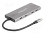 DeLOCK Hub USB de 7 puertos con 4 x USB Tipo-C y 3 x USB Tipo-A, 80 W PD, Gris, 64313