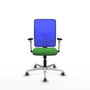 PIQUERAS Y CRESPO Silla de oficina Motilla con mecanismo Sincro, Verde y Azul