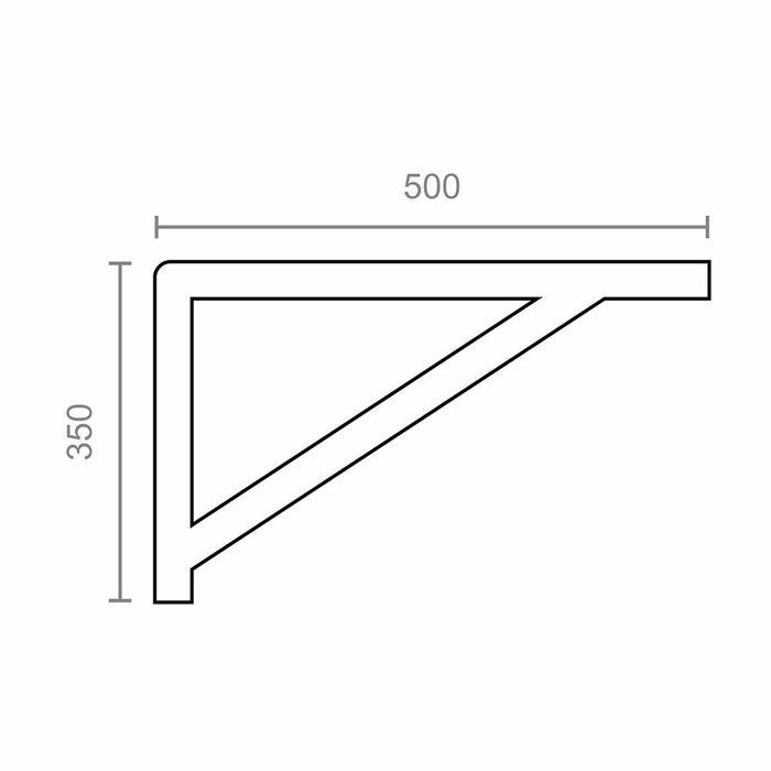 Micel Escuadra reforzada PLM04 negro 500 x 350 mm
